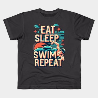 Eat, Sleep, Swim, Repeat Kids T-Shirt